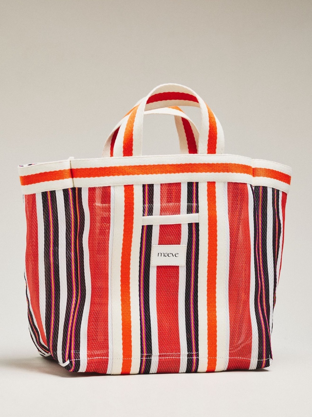 Maeve striped mesh tote bag NWT